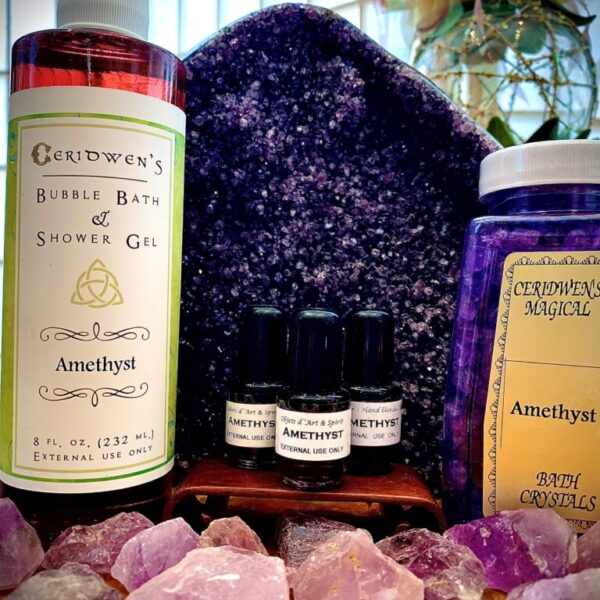 Amethyst Gel - Stimulates the crown chakra to an awareness of higher knowledge and consciousness.