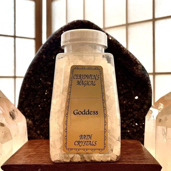 Goddess Bath Salts - Divine character or nature, especially that of the Supreme Being; divinity expressed in the feminine. The projection of an individual as a being who should be treated with great respect and worshiped or adored. Someone, who by being completely in control of their own life, emulates being a goddess.