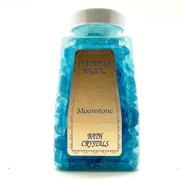 Moonstone Bath Salts - Vibrates with feminine wisdom and Goddess energy of the Moon. Helps to strengthen intuition and psychic perception, and brings balance and harmony with the All-That-Is.