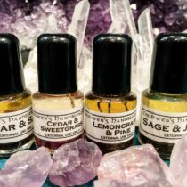 cedar and sage, lemongrass and pine, cedar and sweetgrass, sage and juniper purification oil
