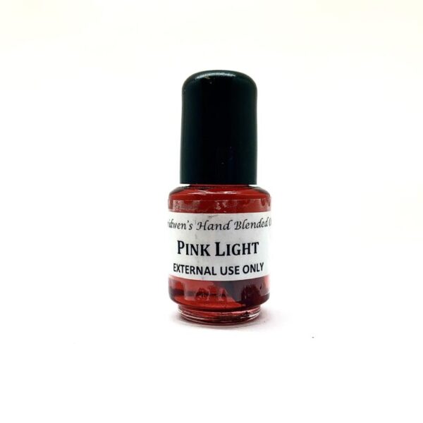 Pink Light Oil - Attracts affection and romantic love, success, spirituality, assistance of benevolent unseen forces, diplomacy, and femininity.