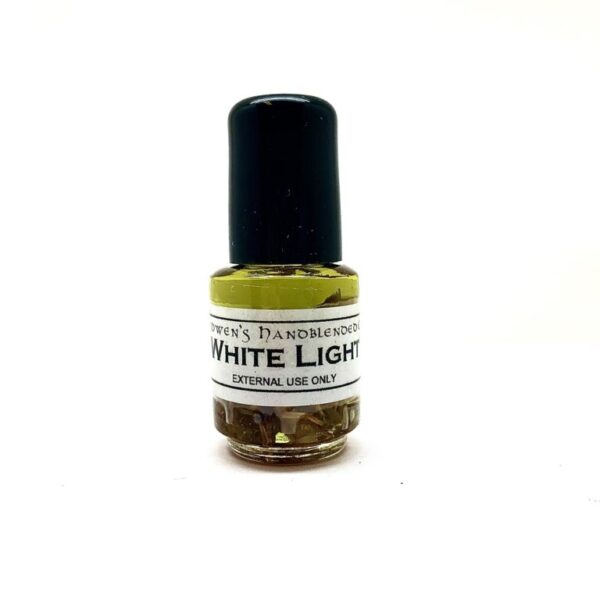 White Light Oil - Power in its purest form. White light generates purity, truth, spiritual strength, clarity of vision and insight. This energy can be used for inner insight and healing, protection, clairvoyance, prophecy and pure focused energy.