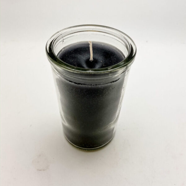 Black 2 Day Candle - hand poured from our special mixture of paraffin waxes. Unscented and the wick is hand centered.