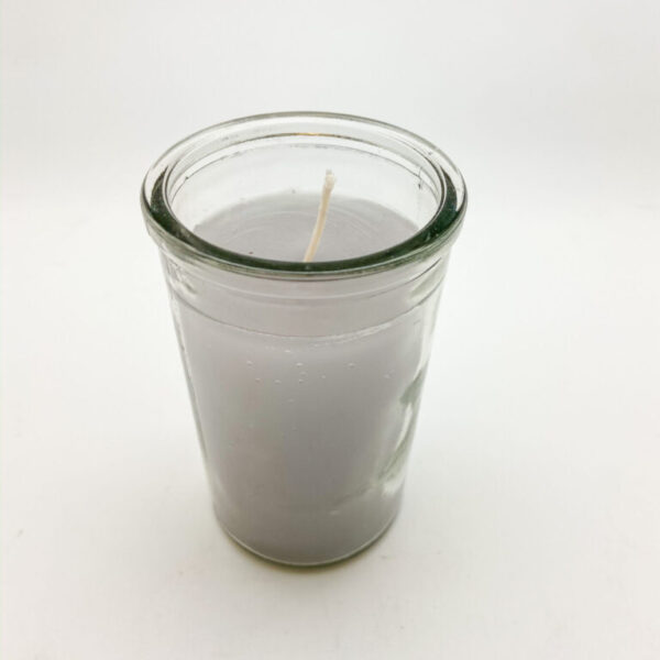 Gray 2 Day Candle - hand poured from our special mixture of paraffin waxes. Unscented and we hand center the wick.