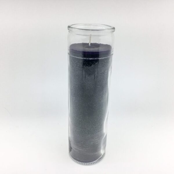 Black 7 Day Candle - hand poured from our special mixture of paraffin waxes. Unscented and the wick is hand centered.