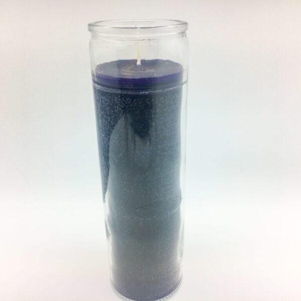 Purple 7 Day Candle - hand poured from our special mixture of paraffin waxes. Unscented and we hand center the wick.