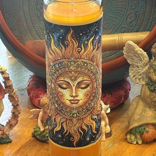 Summer Solstice Sun Glitter Candle - Celebrate the Light!